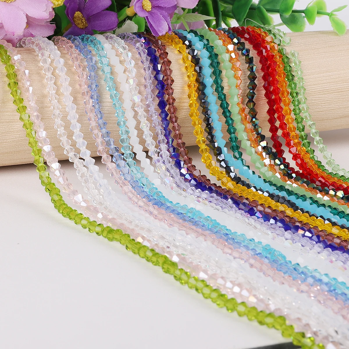 200pcs cut diamond shaped crystal glass beads DIY handmade clothing accessories making beaded loose bead jewelry accessories