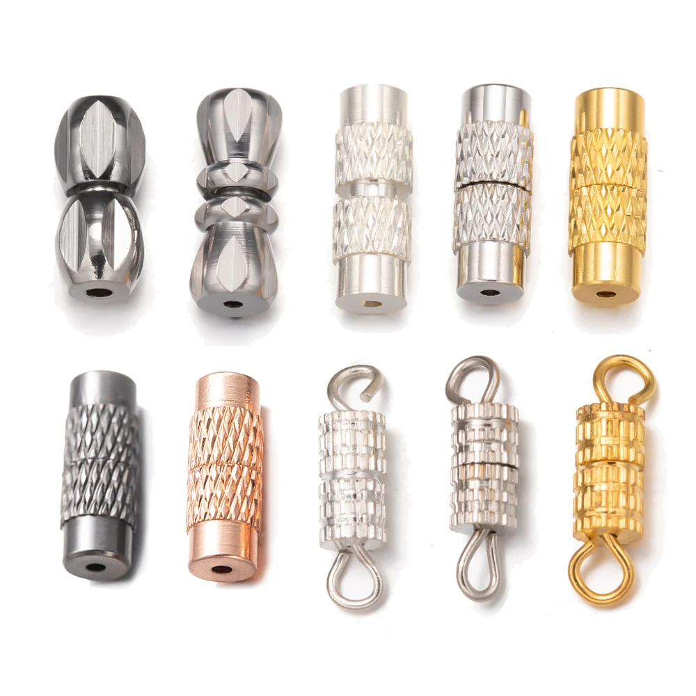 20pcs Brass Screw Twist Clasps Cord End Tip Connector Lock Closures For DIY Necklace Bracelet Jewelry Making Supplies Materials