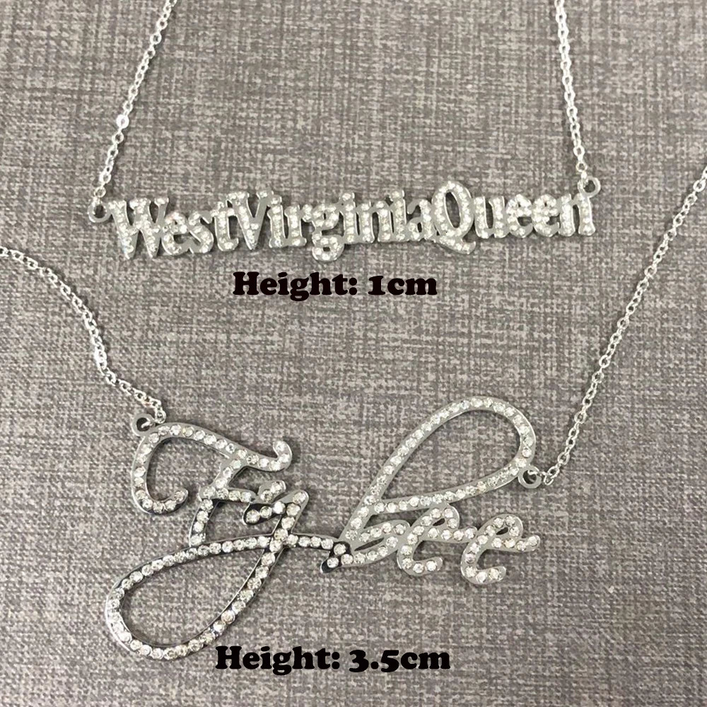 UWIN Custom Stainless Steel Name Necklace With Rhinestones Letters Choker Personalized Name Pendant Chain Accessories Jewelry 240514