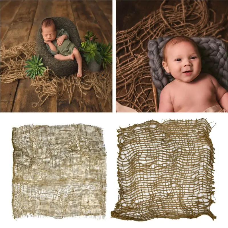 Newborn Photography Prop Handcraft Jute Backdrop Blanket Mat Baby Photography Prop Chunky Burlap Layer Net Studio Accessories 9b4c0 5 f4cf9