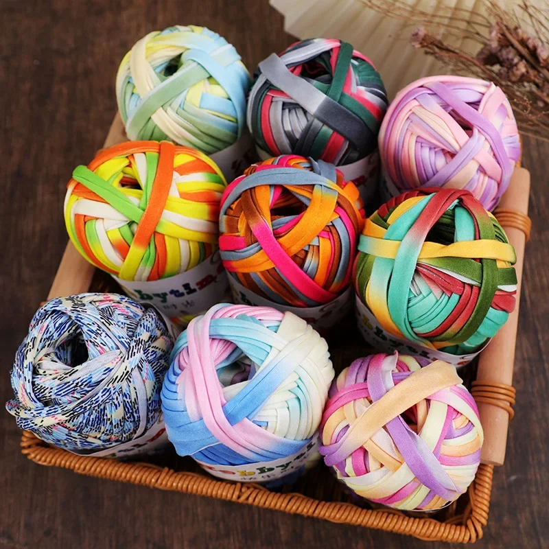 100G Chunky Terylene Yarn Crochet Kit for Knitting with Crochet Line and DIY Handmade Materia Slippers Crochet Knitting Tape
