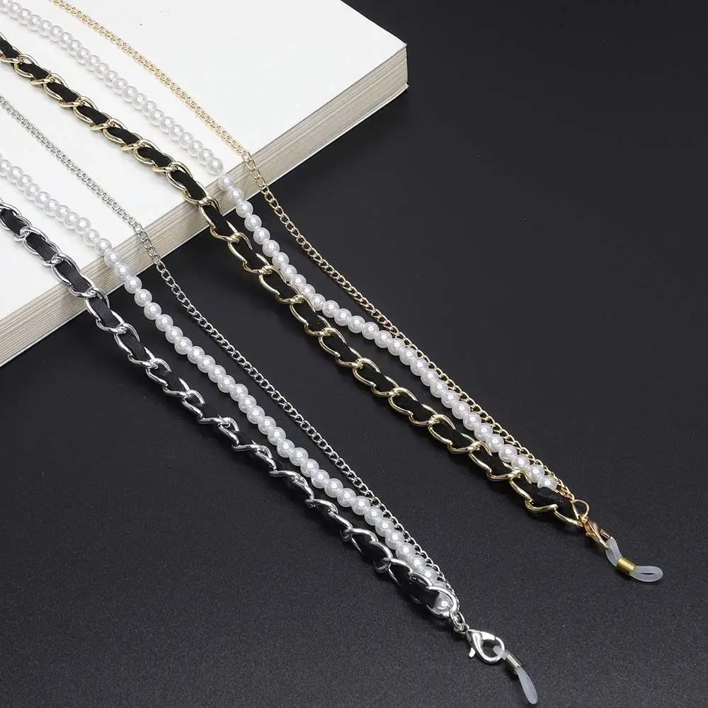 Pearl Leather Glasses Chain Trending Luxury Glasses Holder Lanyard Straps Neck Chain