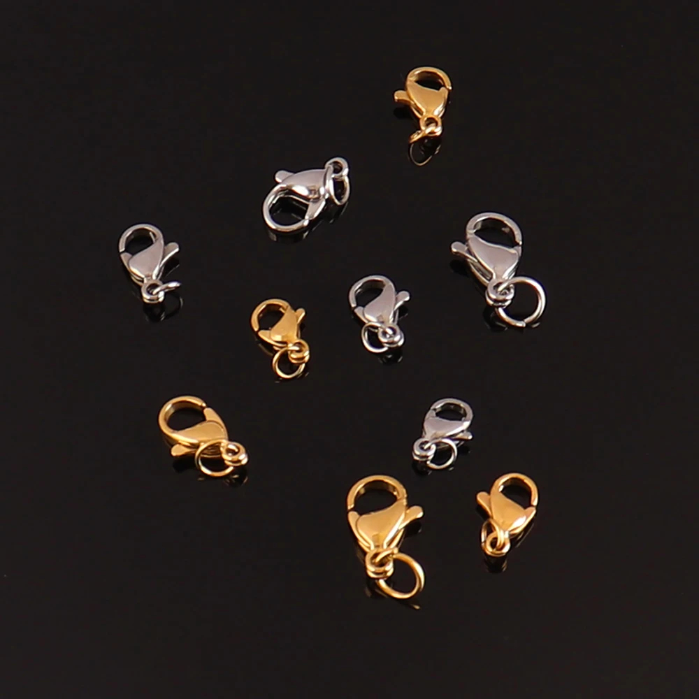 30pcs Lobster Clasps for Bracelets Necklaces DIY Hooks Chain Closure Accessories for Jewelry Making Findings Wholesale Keychain