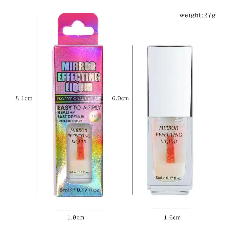 Chrome Liquid Manicure Glitter Powder Nail Supplies Liquid Mirror Powder No Dust 5ml Nail Art 12 Color Aurora Powder