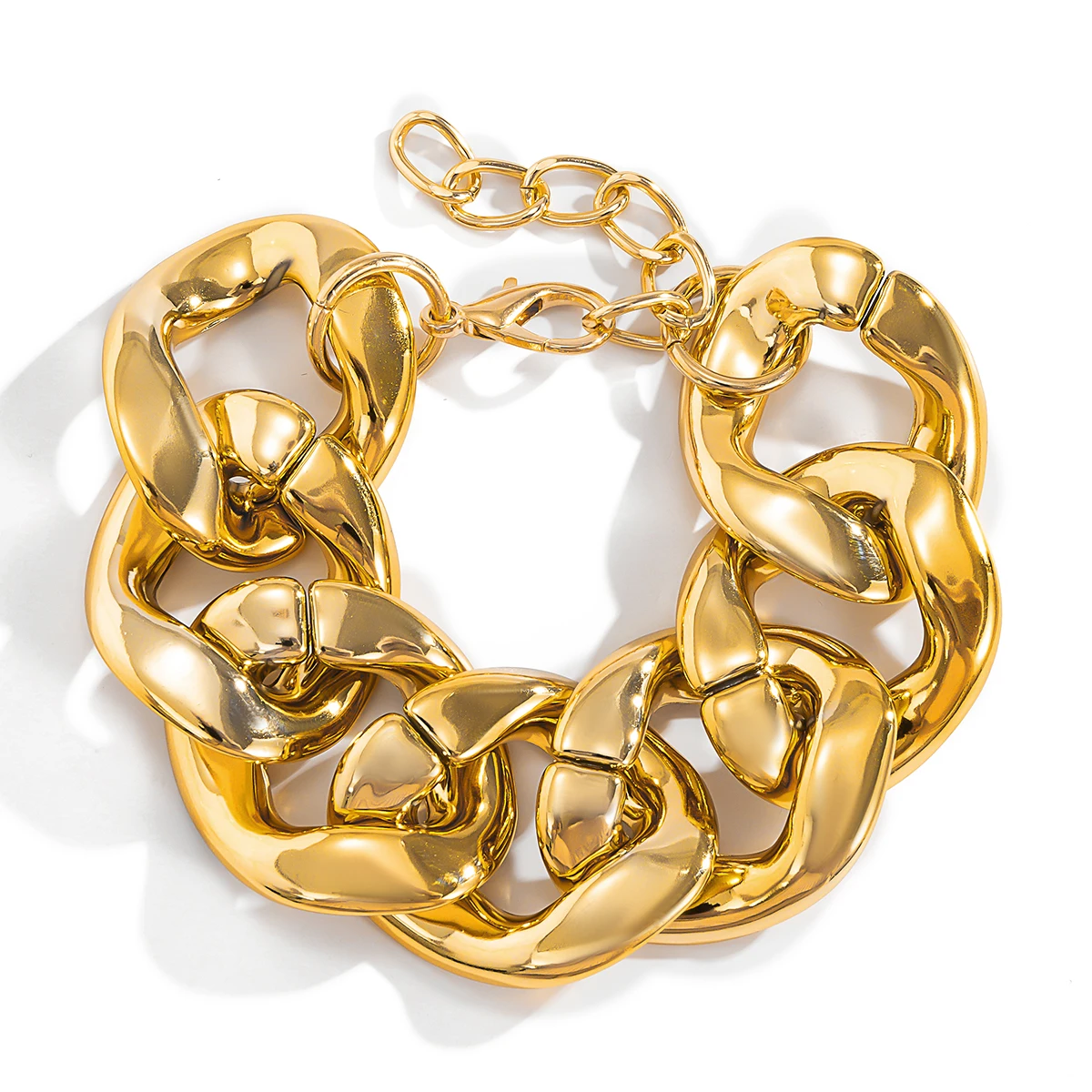 Exaggerated Cuban Curb Big Acrylic Chain Bracelet Bangle Vintage Punk Lock Bling Link Bracelets Men Party Jewelry Accessories