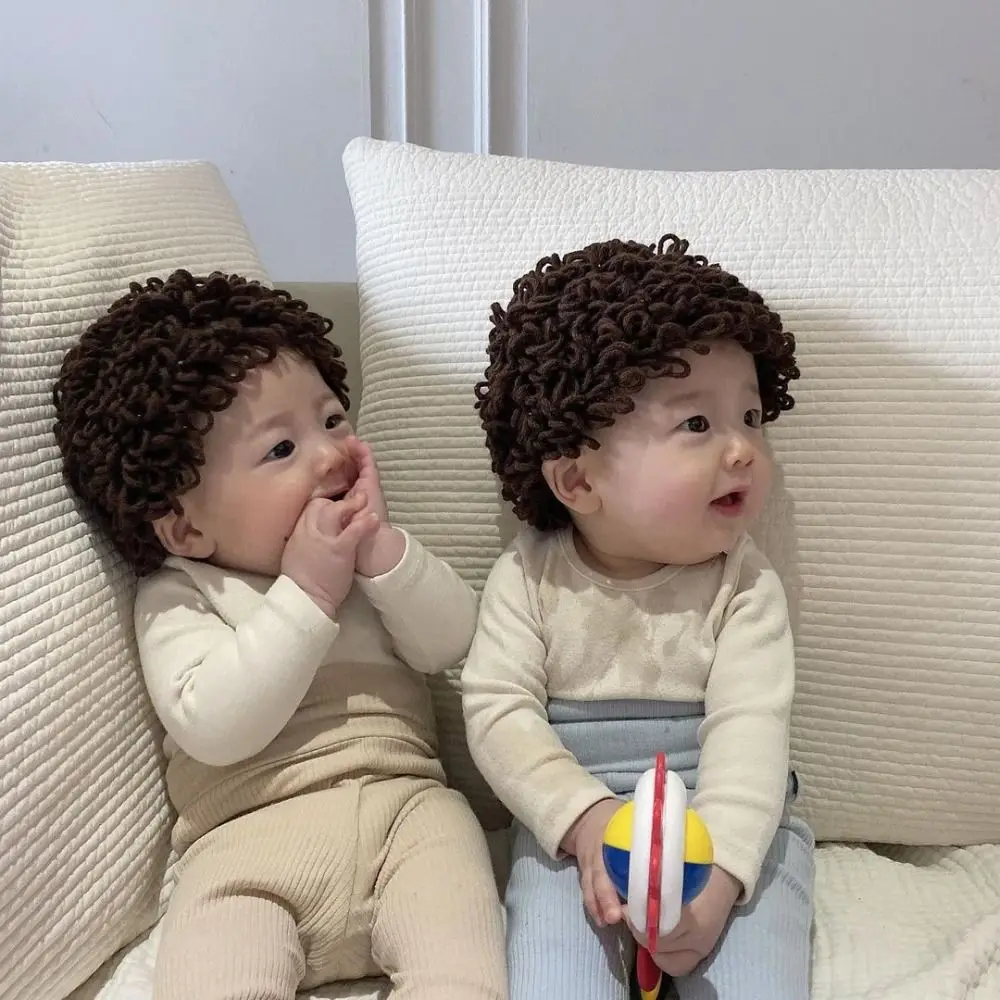 Toddler Wig Afro-hair Hat Dreadlocks Hat Hobo Mad Scientist Rasta Caveman Handmade Winter Knit Warm Cap Funny Party Beanies