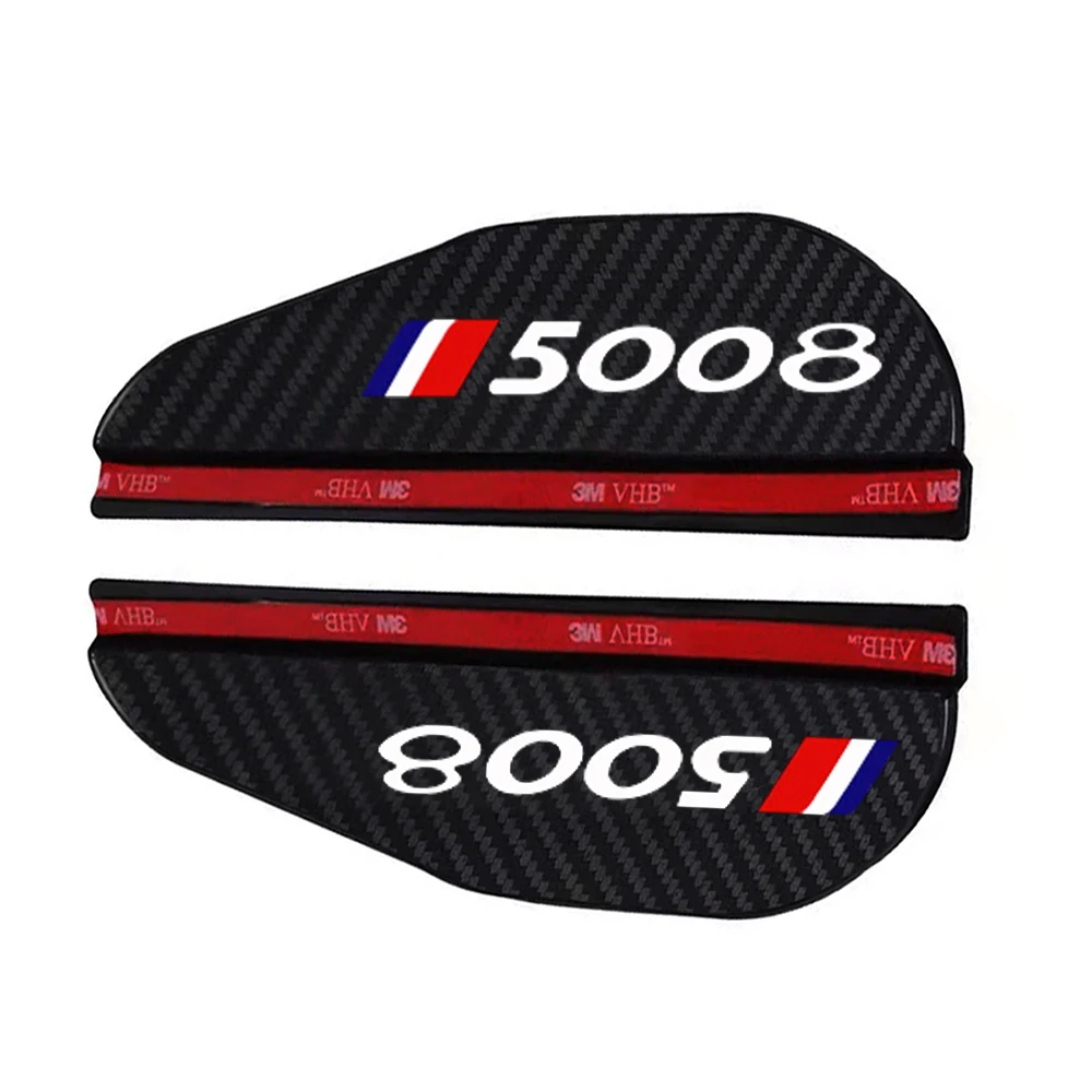 2x Car Rearview Mirror Rain Eyebrow Protector Rain Sticker for PEUGEOT 307 206 308 407 207 406 3008 2008 4007 5008 Accessoires