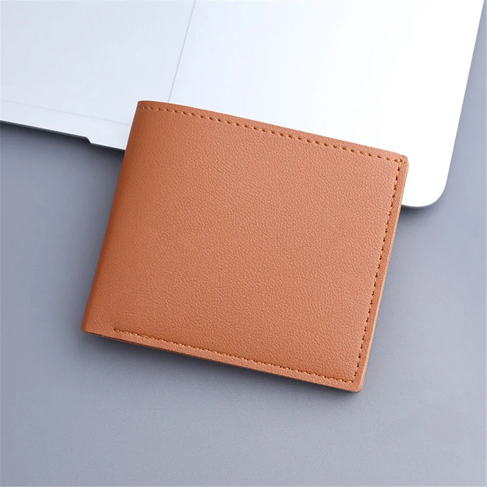 High Brand New Style Men Short Pu Leather Wallets Vintage Thin Male Credit Multi-Card Holder Black Small Money Purses Wholesale
