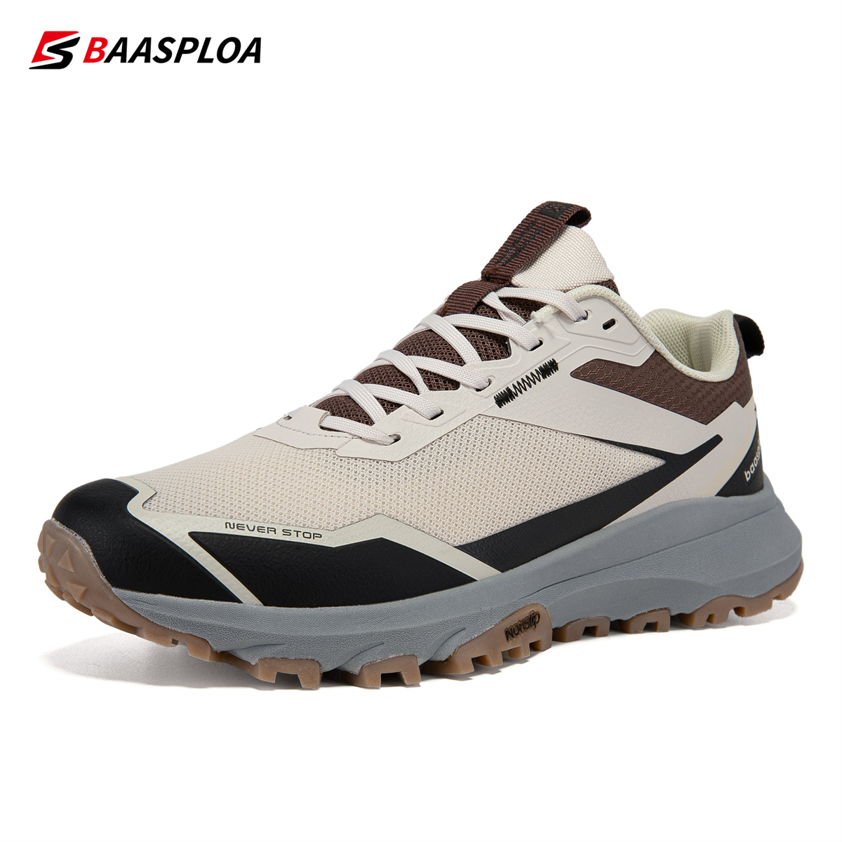 Baasploa Men Hiking Shoes Non-slip Outdoor Fashion Lightweight Breathable Shoes Male Casual Anti-Skid Wear-Resistant Sneakers