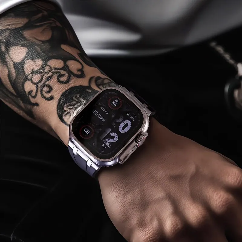 Luxury Rubber Strap For Apple Watch Band Series 9 8 7 45mm 41mm Ultra 49mm Silicone Sport Bracelet For IWatch 6 5 44mm 40mm 42mm