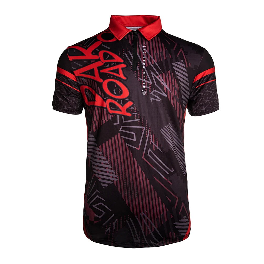 CUESOUL 929 New Launch DARTS ROAD ONE Breathable Dart Shirt Dart Jersey Can be Personalised for Teams Dart Shirt-Red
