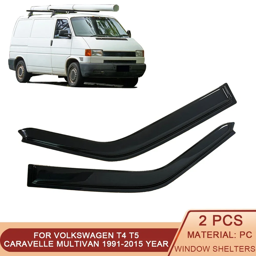 For Volkswagen T4 T5 Transporter Caravelle Multivan 1991-2015 Auto Car Side Window Visor Guard Vent Awnings Shelters Ventvisor