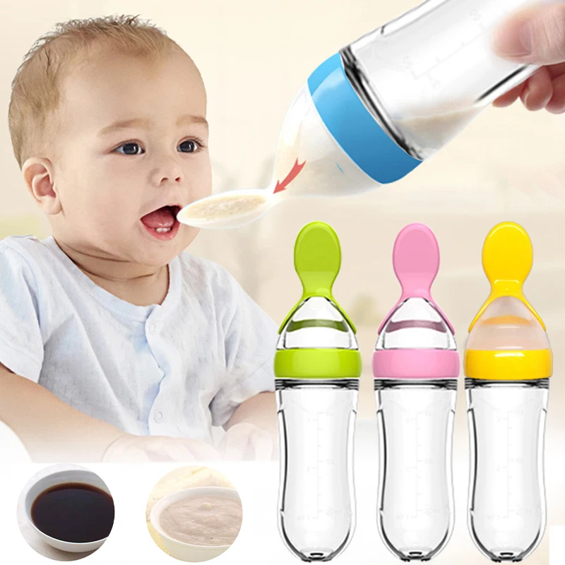 Baby Spoons Bottle Feeders Newborn Medicine Feeders Silicone Bottles Spoons Baby Cutlery Children's Accessories Newborn Feeding