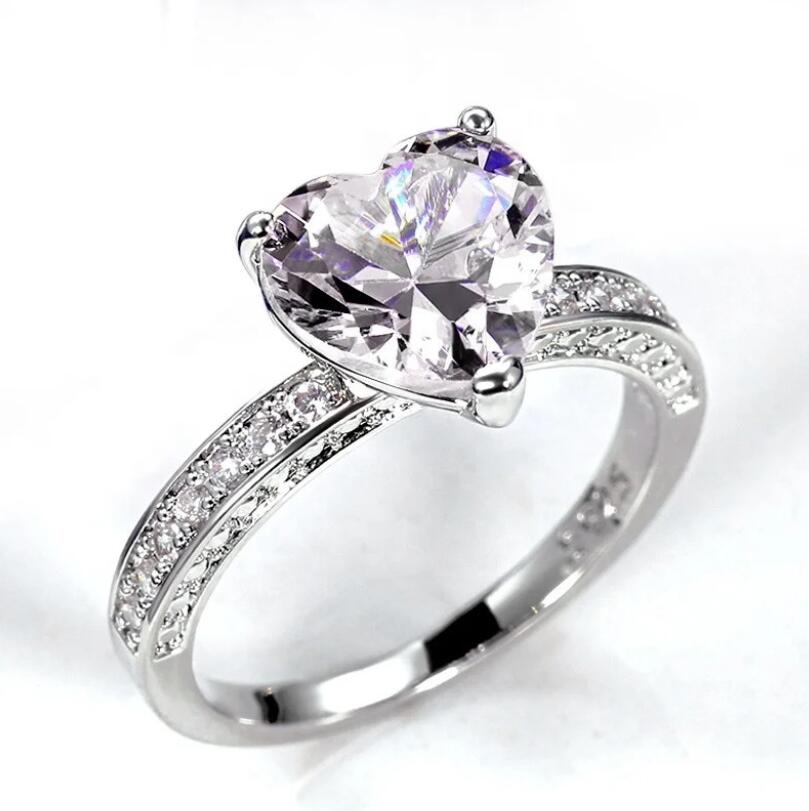 Designer 2025 Top Sell Drop Ship Wedd Rs Luxury Jewelry Stunn 925 Sterl Silver Fill Heart Shape Pink Topaz CZ Diamond Gemstones Party Women Engagement