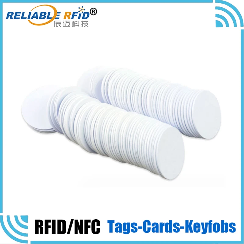 10PCS 25mm 125Khz RFID Tags T5577 Writable Stickers Proximity Cards Rewritable Backside sticker Adhesive card For RFID Copier