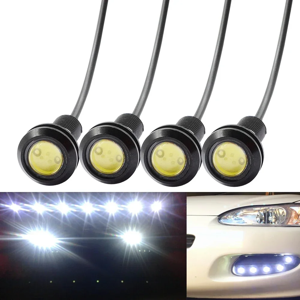 18MM Car LED Eagle Eye DRL DayTime Running Turn Signal Light Backup Reversing Parking Night DayLamp Waterproof Motor Fog Lights