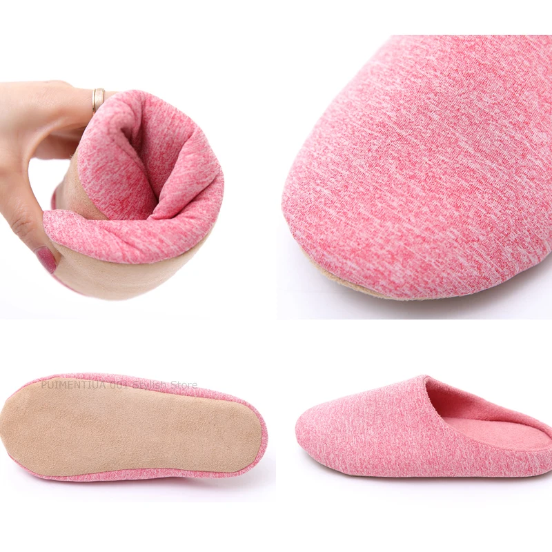 Women Indoor Slippers Thicken Warm Plush Home Shoes Spring Autumn Shoes House Flat Floor Slipper Soft Silent Slides For Bedroom
