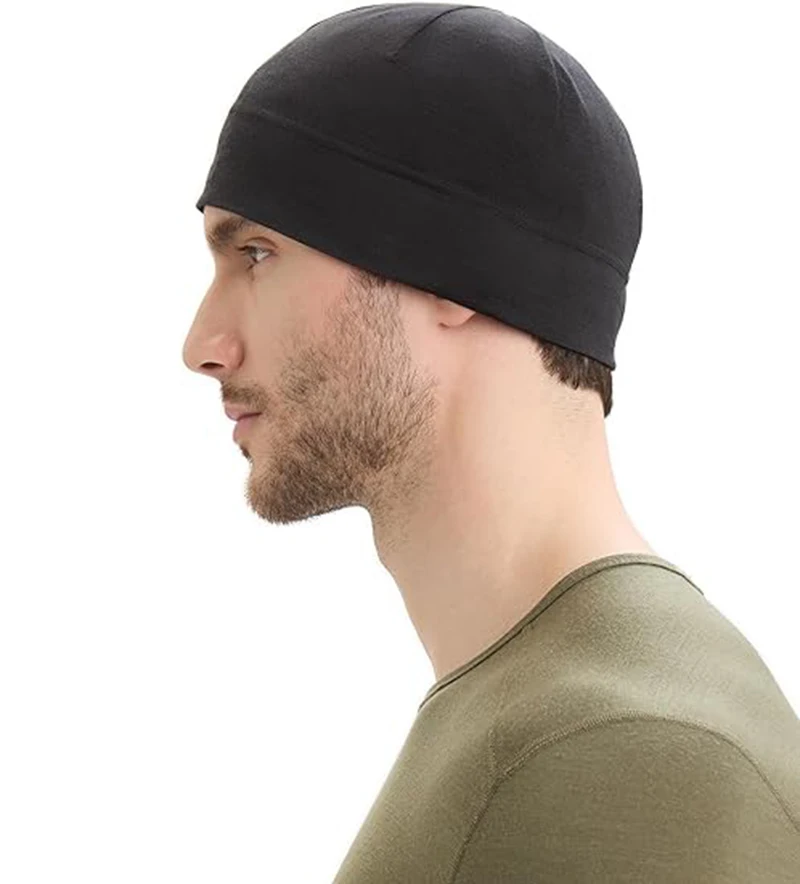 100% Merino Unisex Pocket Wool Beanie Lightweight Warm Knitted Hats 180G Winter Ski Hiking Cycling Sports Hat