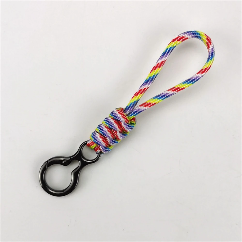Paracord Braided Woven Keychain Lanyard Buckle Emergency Survival Bagpack Key Ring Wristlet Strap Car Trinket Key Holder