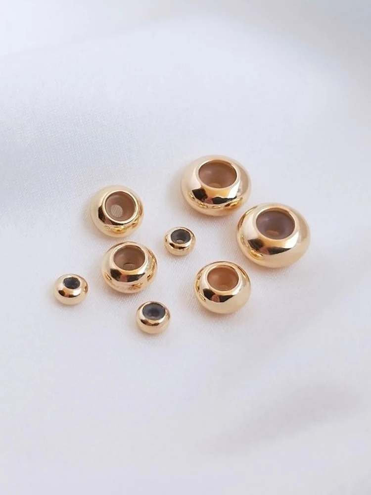 10PCS 14K Gold Filled Silicone Stopper Adjustment Bead DIY Handmade Jewelry With Hanging Spacer Bead Positioning Bead Material