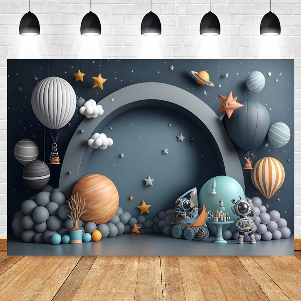 Newborn Baby Shower Background for Photography Balloons Boy and Girl Cakesmash Birthday Party Background Photo Studio Props