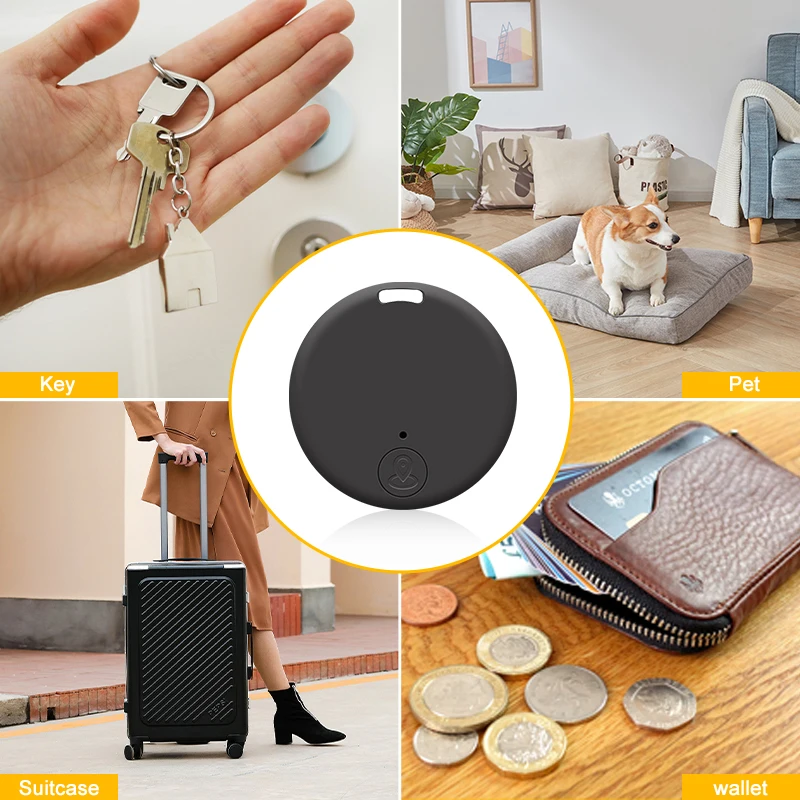 Mini Anti Lost Alarm Cat Dog Pets Tracker GPS Locator Compatible with BT 5.0 Smart Tag Tracker Wallet Suitcase Key Finder
