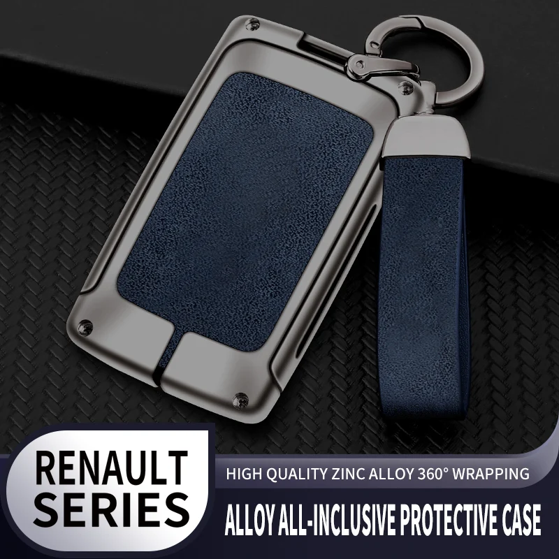 Zinc Alloy Leather Car Key Cover For Renault Koleos Kadjar Captur Megane Talisman Espace Clio Zoe Scenic 4 Arkana Dacia Sandero