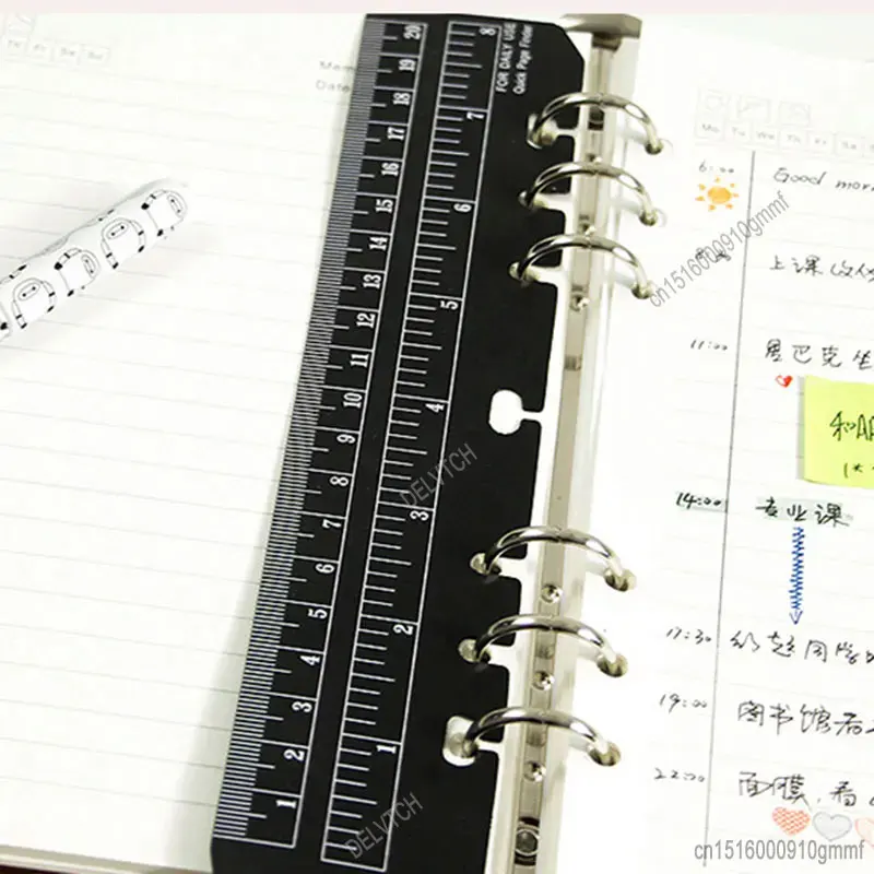 A5 A6 Transparent Black Frosted Bookmark Ruler For 6 Hole Loose Leaf Binder Notebook Planner Agenda Index Ruler Flexible Measure