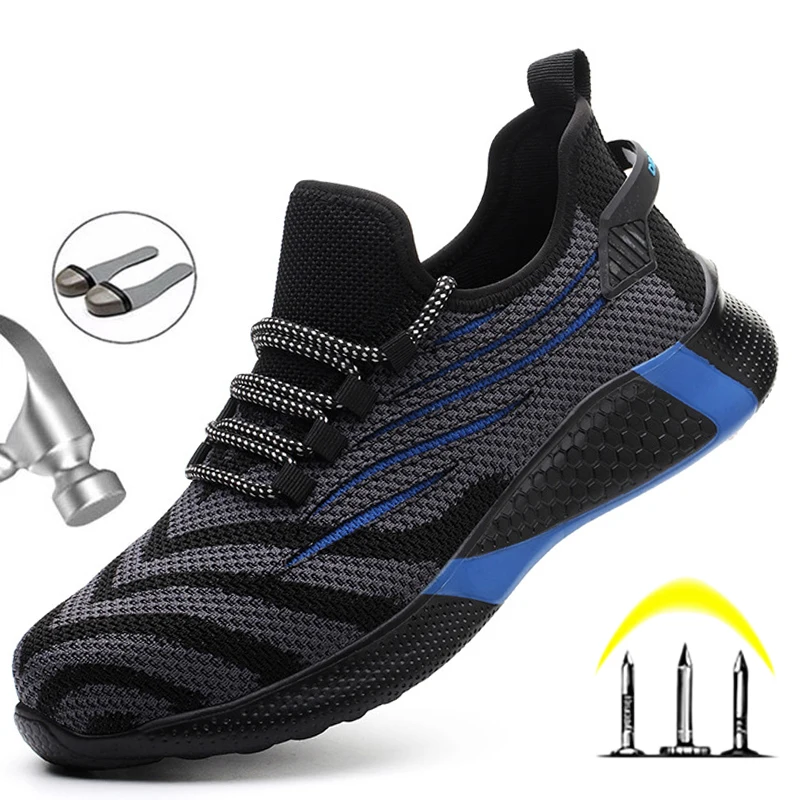 Safety Shoes Women Steel Toe Shoes Men Work Sneakers Safety Shoes Woman Lightweight Work Boots Indestructible Work Shoes Unisex