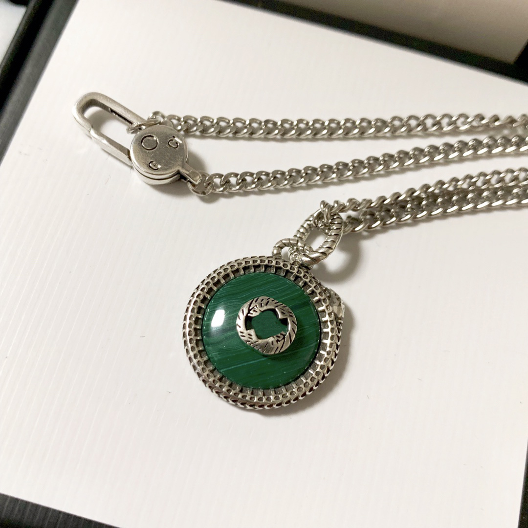 Necklace Designer Emerald Green Silver New Jewelry Pendant Necklace Gift, S925 Silver Stainless Steel Non-Fading Jewelry