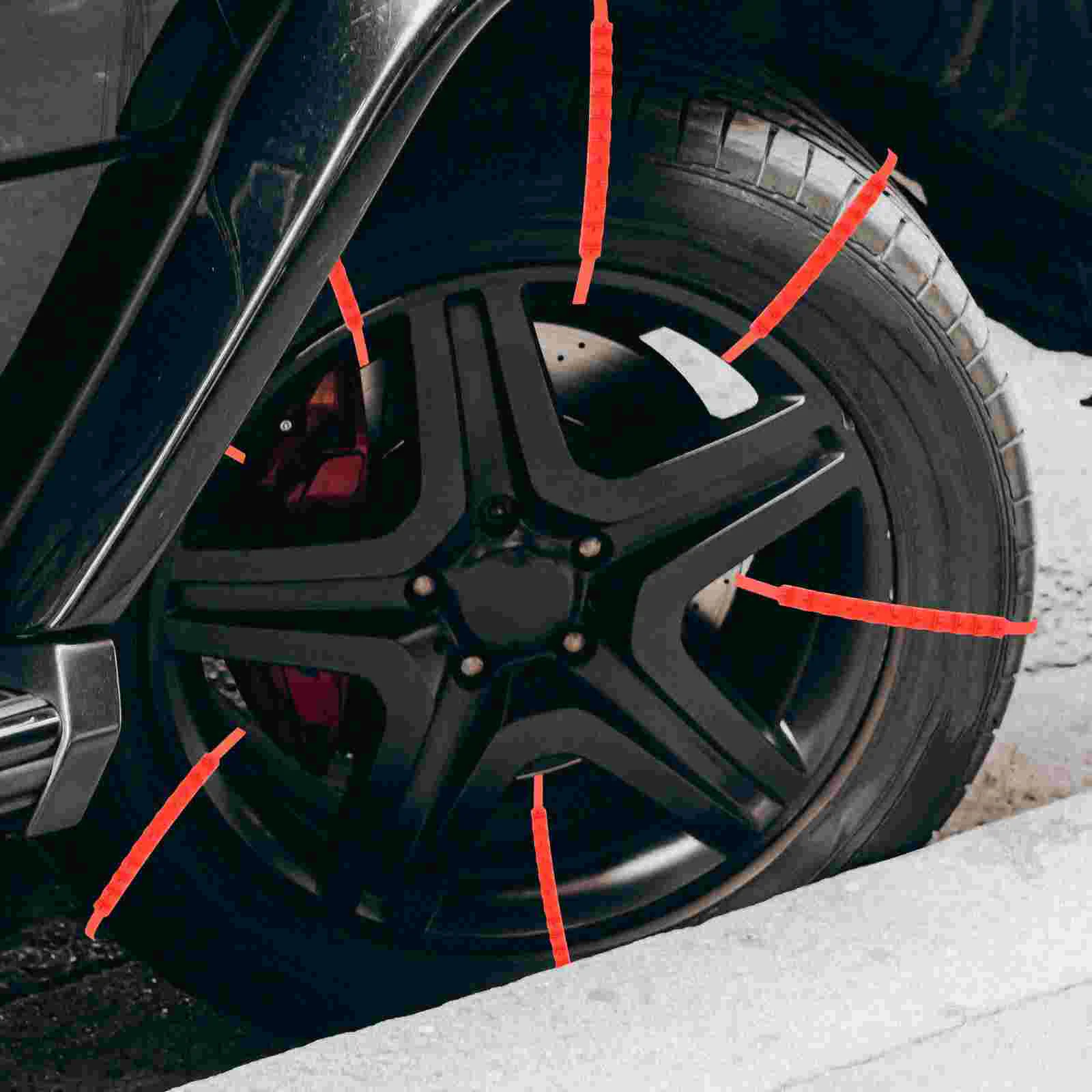 10 Pcs Car Snow Chains Tractor Tires Wheel Anti-skid Cable Plastic Mud Belt Emergency Spikes for