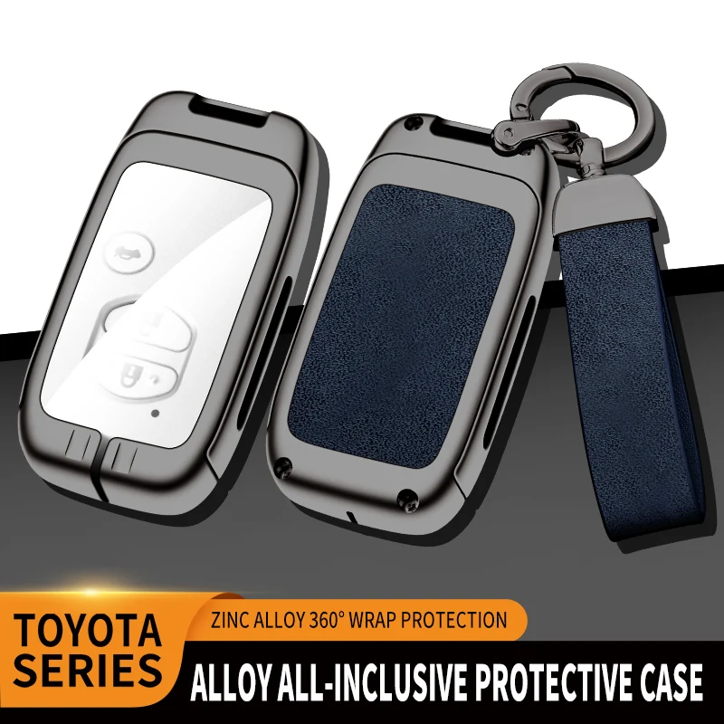 Zinc Alloy Leather Car Key Case Shell Cover for Toyota Prius 30 Alpha Aqua Land Cruiser Auris for Lexus LC 200 2012 - 2014 Parts