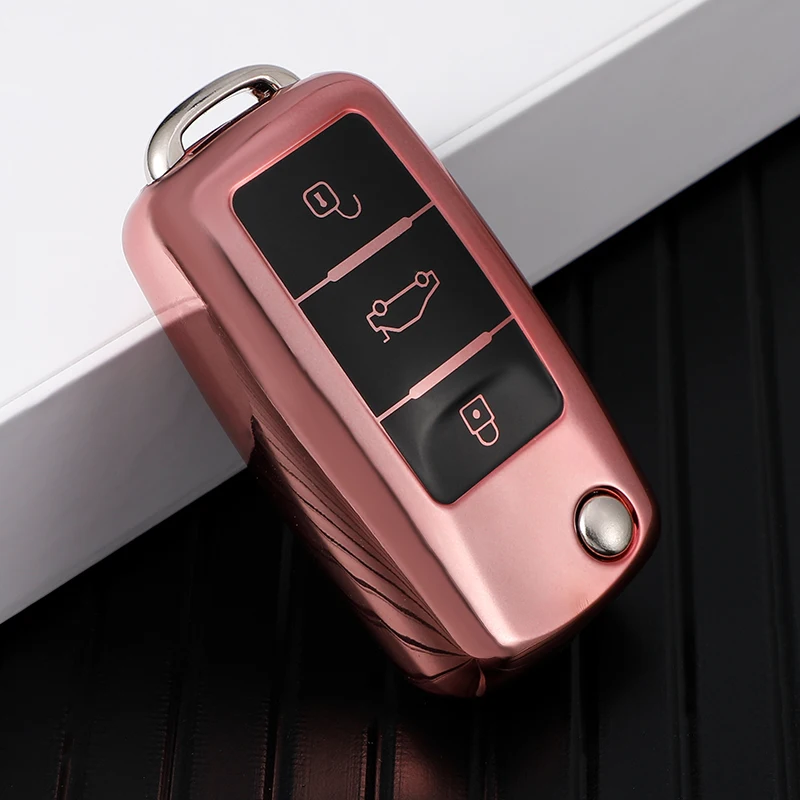 Auto Tpu Car Key Case Cover for VW Volkswagen Polo Tiguan Passat B5 B6 B7 Golf 4 5 6 MK6 Jetta Lavida for Skoda Octavia