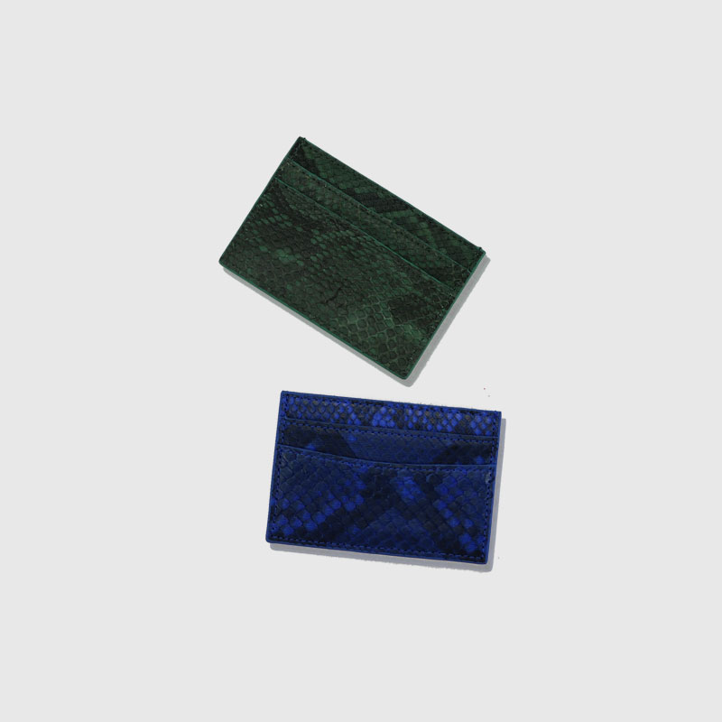 Custom Initials Luxury Genuine Ostrich Leather Credit Card Wallet Men Women Snake Leather Card Holder Case
