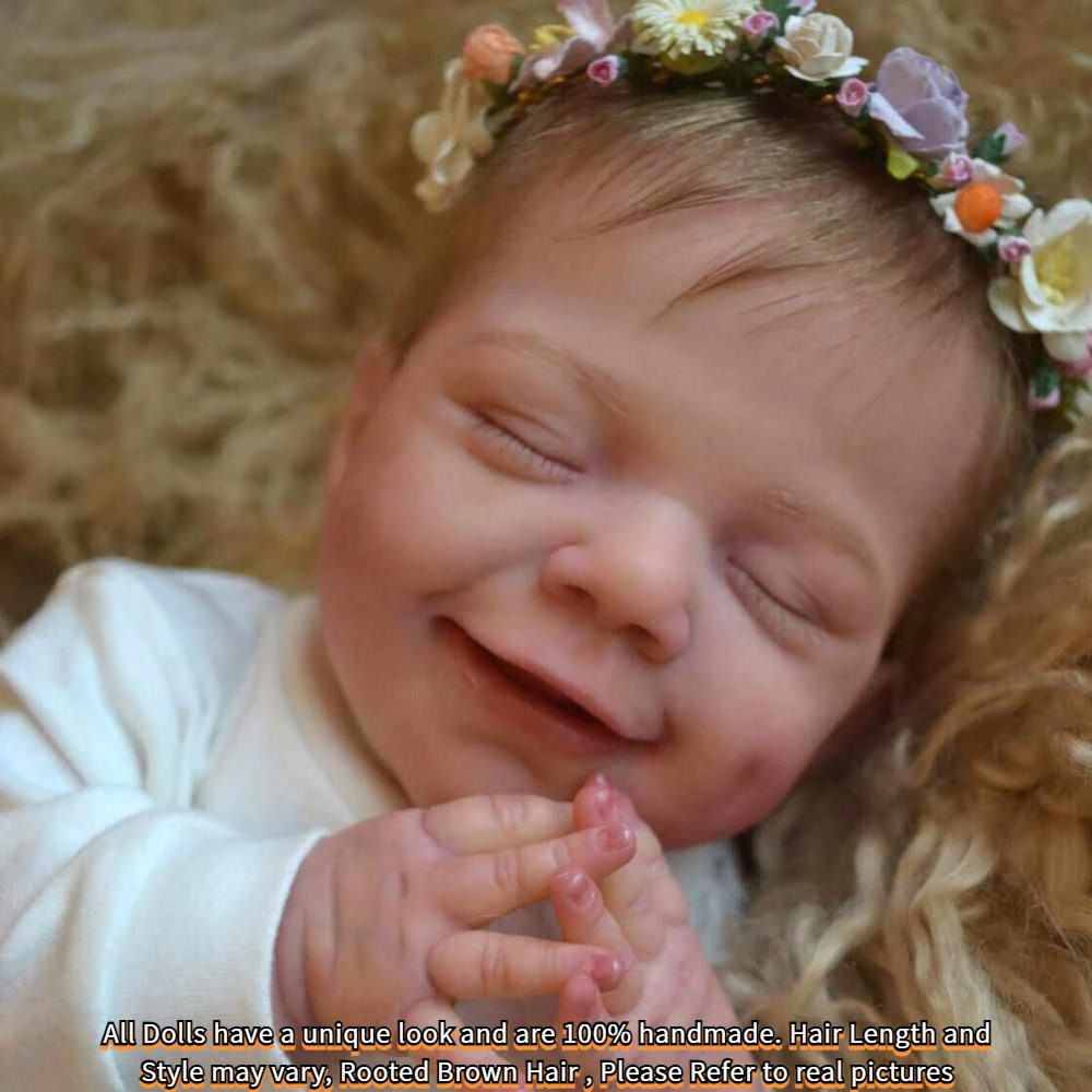 18 Inch April Full Body Soft Silicone Vinyl Reborn Girl Baby Can Take Bath Bebe Newborn Doll Rooted Or Painted Hair For Choose
