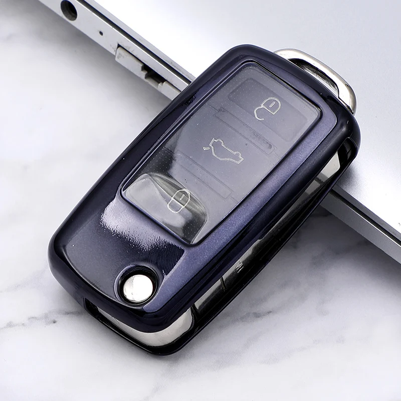 Auto Tpu Car Key Case Cover for VW Volkswagen Polo Tiguan Passat B5 B6 B7 Golf 4 5 6 MK6 Jetta Lavida for Skoda Octavia