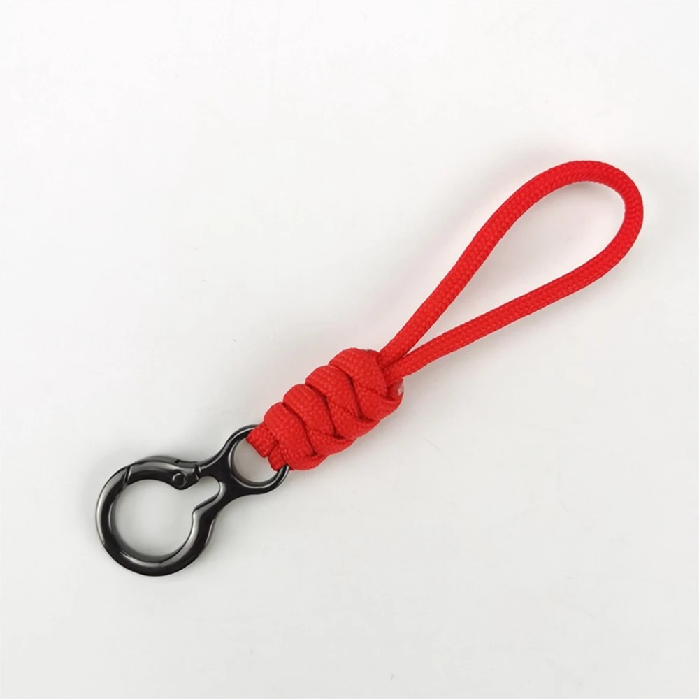 Paracord Braided Woven Keychain Lanyard Buckle Emergency Survival Bagpack Key Ring Wristlet Strap Car Trinket Key Holder