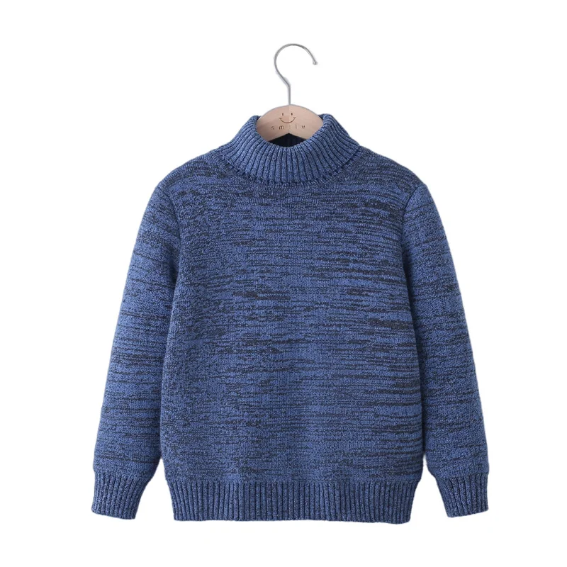 Kids Thickened Sweater Baby Solid Bottoming Shirt Boys Girls High Neck Sweater Children Winter Warm Top Clothes 3-10 Years Old