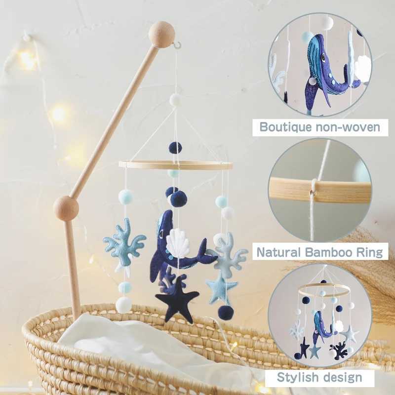 Mobiles# Baby Rattles Toys 0-12 Months Musical Newborn Cute Whale Animal Crib Bed Bell Mobile Toddler Rattles Carousel For Cots Kids Gift Q240525