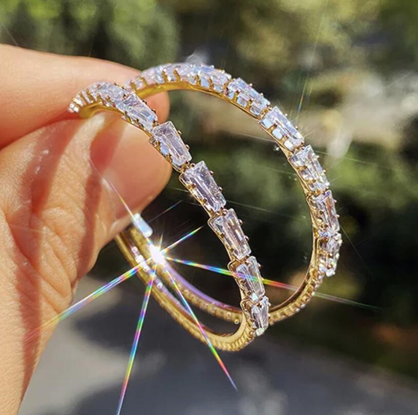 Vintage Sterg Sier Clip-On Earrings: Princess Cut CZ Dia Gemstones for Women