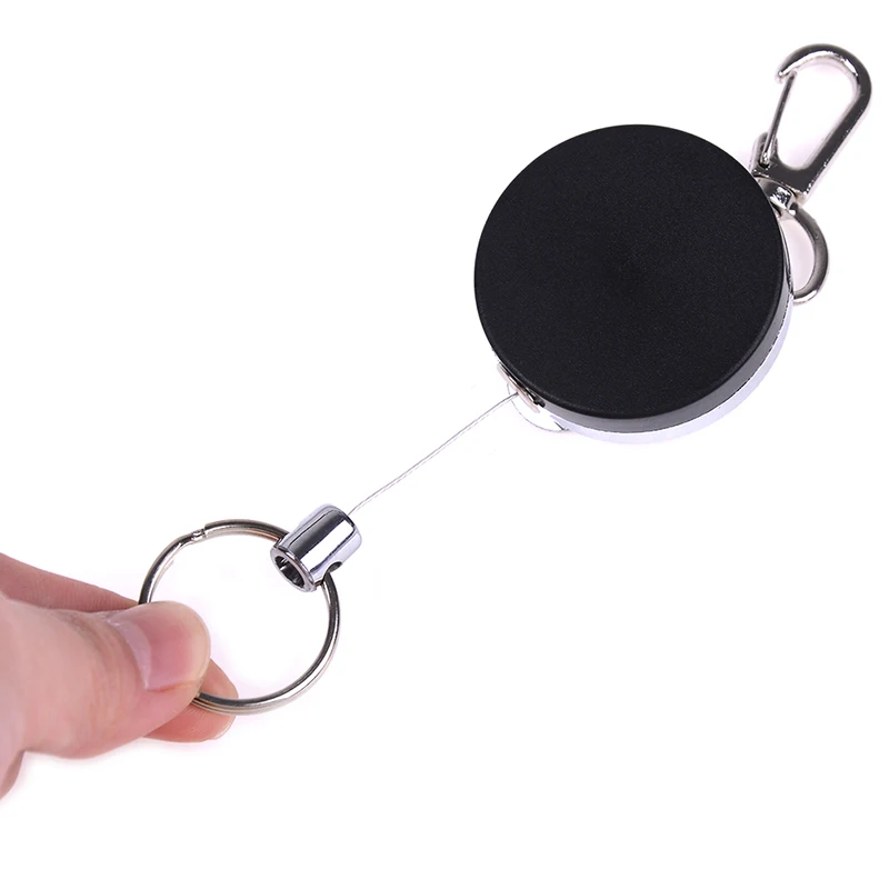 Retractable Pull Key Ring Chain Reel ID Lanyard Name Tag Card Badge Holder Reel Extendable Belt Key Ring Clip