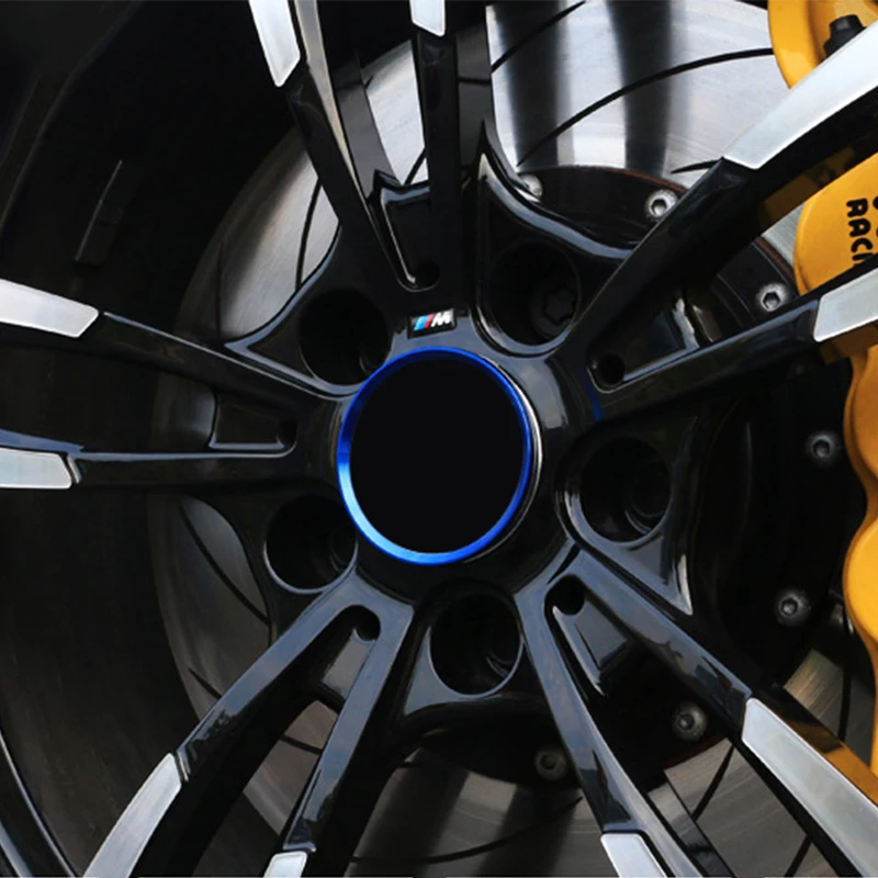 4pcs Car Modified Wheel Hub Decorative Circle Colorful Aluminum Alloy Ring Sticker For BMW M E90 E91 E92 E93 M3 E60 Car Styling