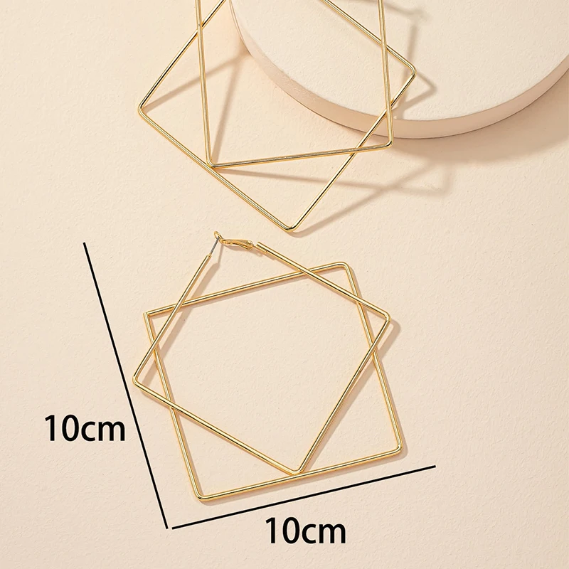 Obega Geometric Women Earrings Shinny Gold Color Ins Paris Exaggerated Big Hoop Earrings Party Street Wear Jewelry a29b7 5 2f8e8