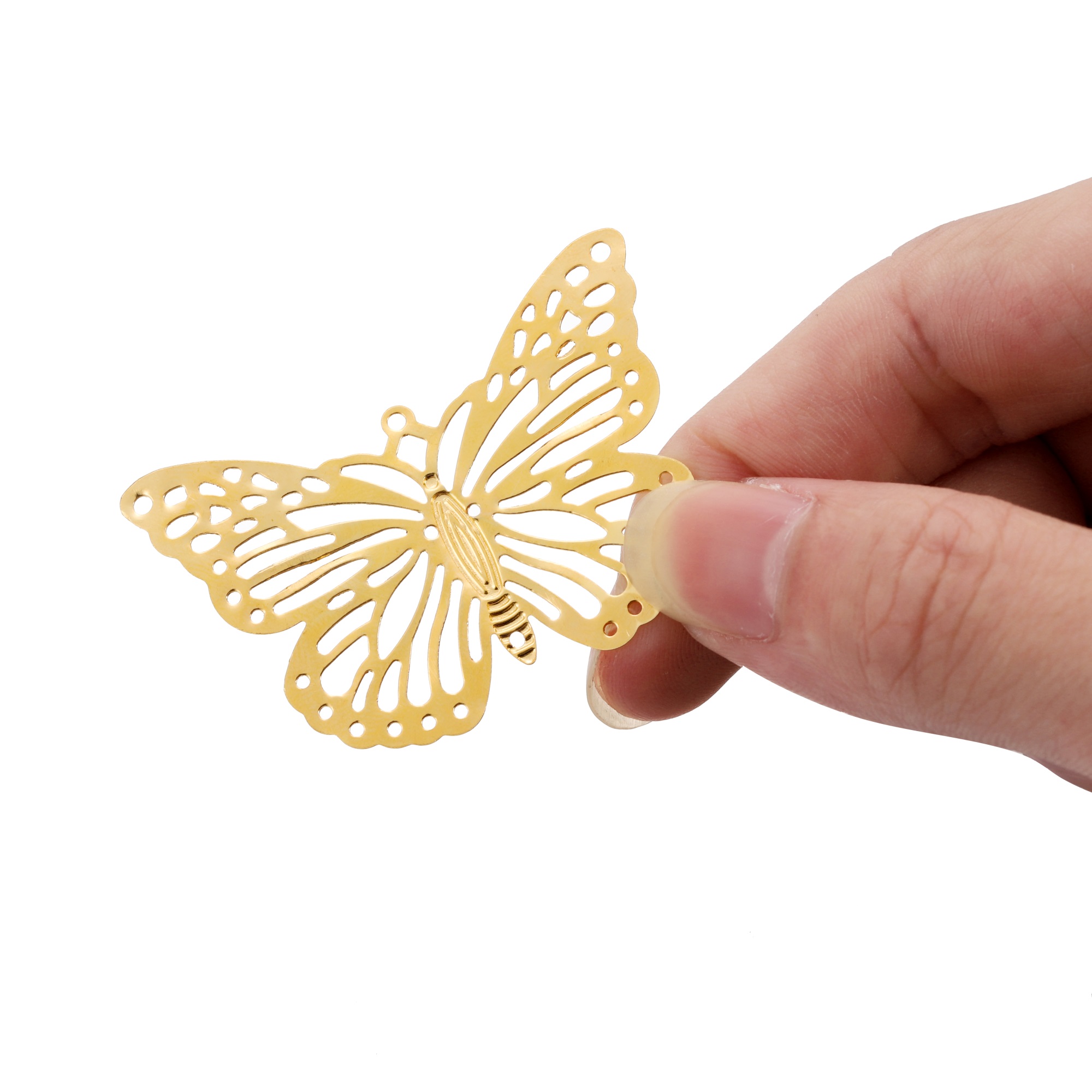 20/30Pcs/Pack Copper Butterfly Filigree Wraps Gold Pendant Etched Embellishments Charms For DIY Bracelet Necklace Jewelry Making