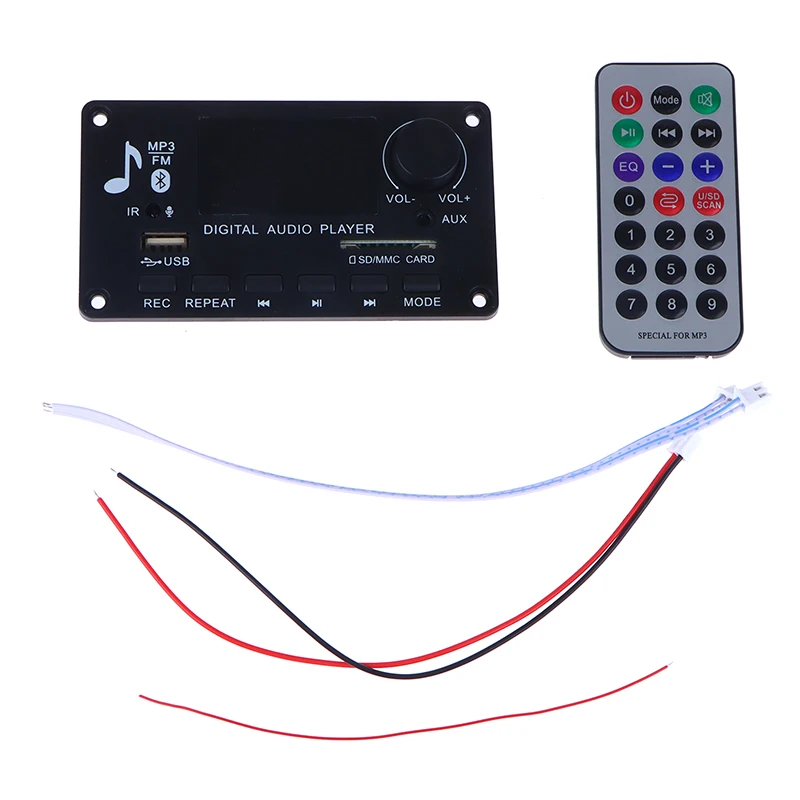 1set DC 5V 16V 32V MP3 Decoder Board Amplifier Bluetooth Car MP3 Player USB Recording Module FM AUX Radio For Speaker