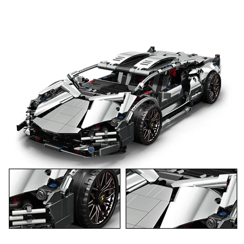 Technical Super Sports Car Lamborghinied Sian Motor Control Building Blocks MOC 42115 City Speed Vehicle Bricks Toys Kid Gift