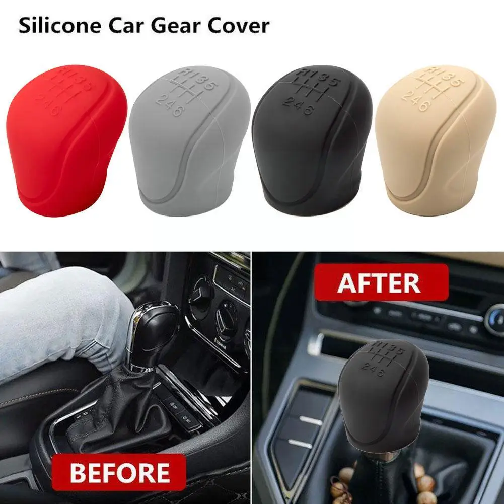 Car Manual Gear Shift Knob Non-Slip Cover Gear Shift Protective Accessories Handle Silicone Covers Interior Anti-slip Grip H3O7