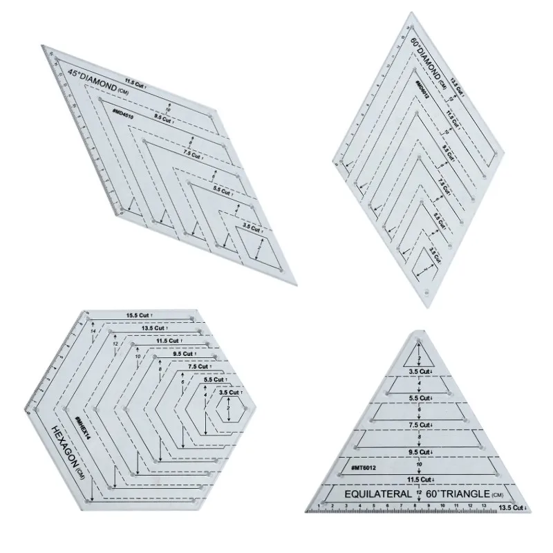 Patchwork Ruler Quilting Rule High Grade Transparent Acrylic Rulers Yardstick Cloth Cutting DIY Sewing Tools pcs 5