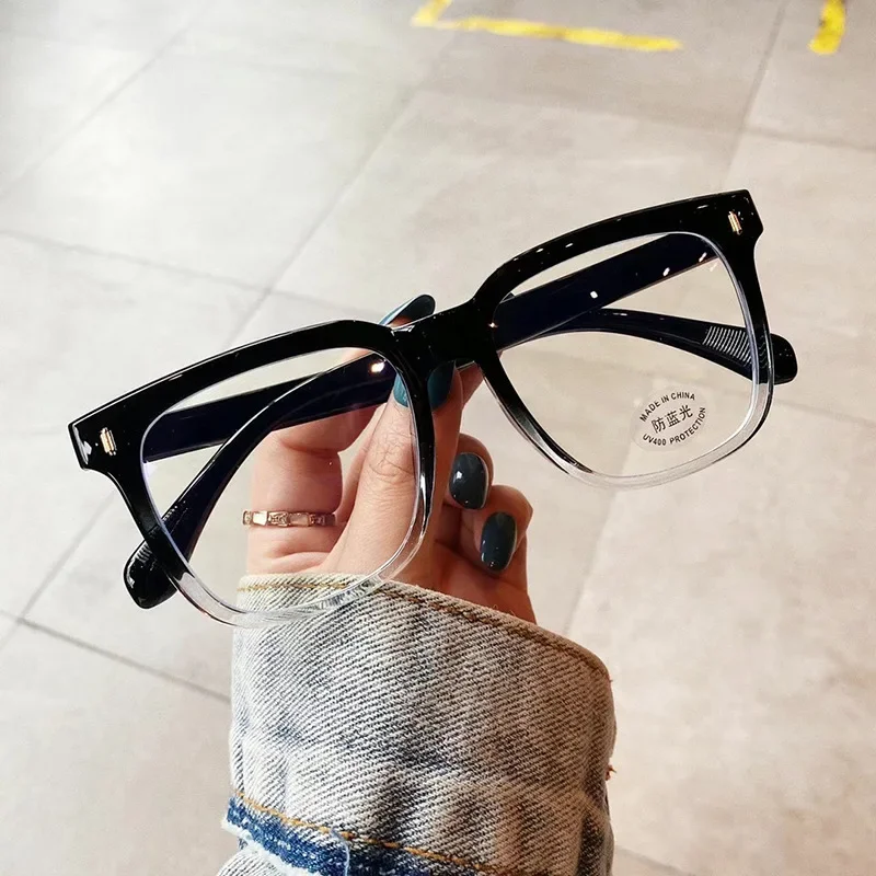 New Clear Lens Near Sight Myopia Glasses Large Sqaure Minus Diopter Eyewear Fashion Ultralight Trendy Eyeglasses for Men Women
