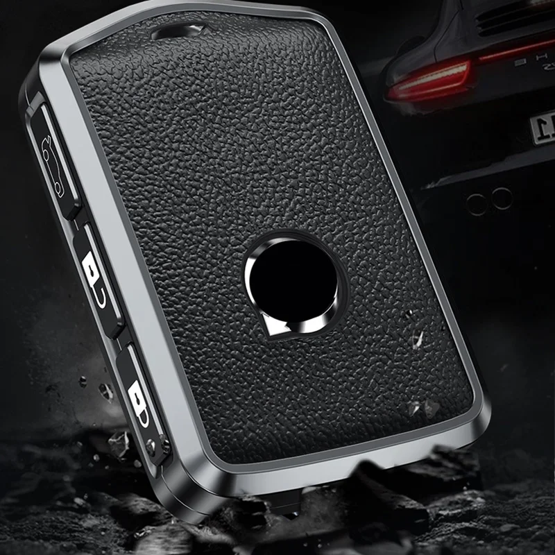 Aluminum Alloy Leather Car Key Case Cover for Volvo C40 S60 S90 XC40 XC60 XC90 V60 V90 T6 T8 Auto Accessaries Keychain